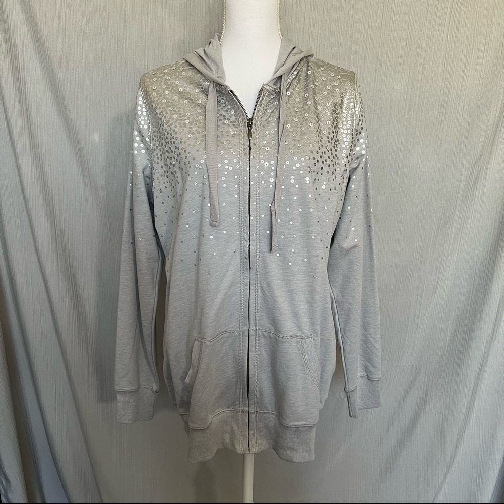 Maurices Women’s Sliver/Gray Hoodie with Sequins